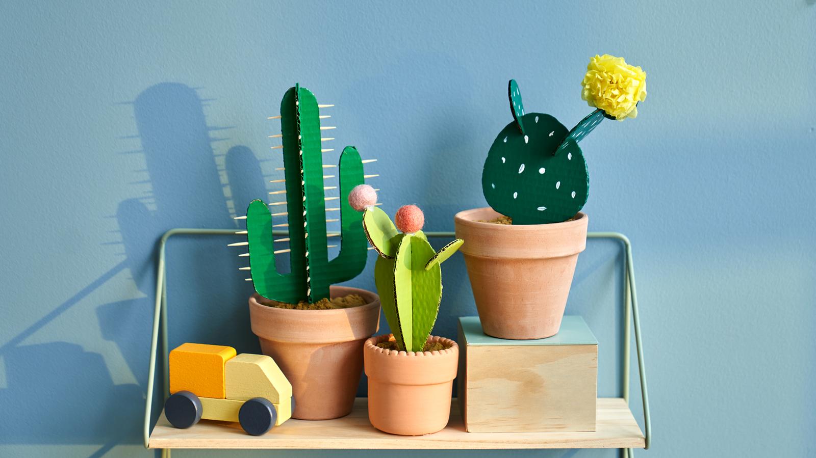 Set Van 3 Keramische Cactuspotjes – Kattenmotief Met Bamboe Schaaltjes – 6,5 Cm Hoog – Voor Binnen En Buiten – Origineel Cadeau Voor Kattenliefhebbers