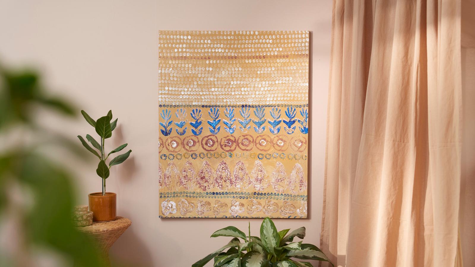 Vegetable printing on canvas diy project s strene grene