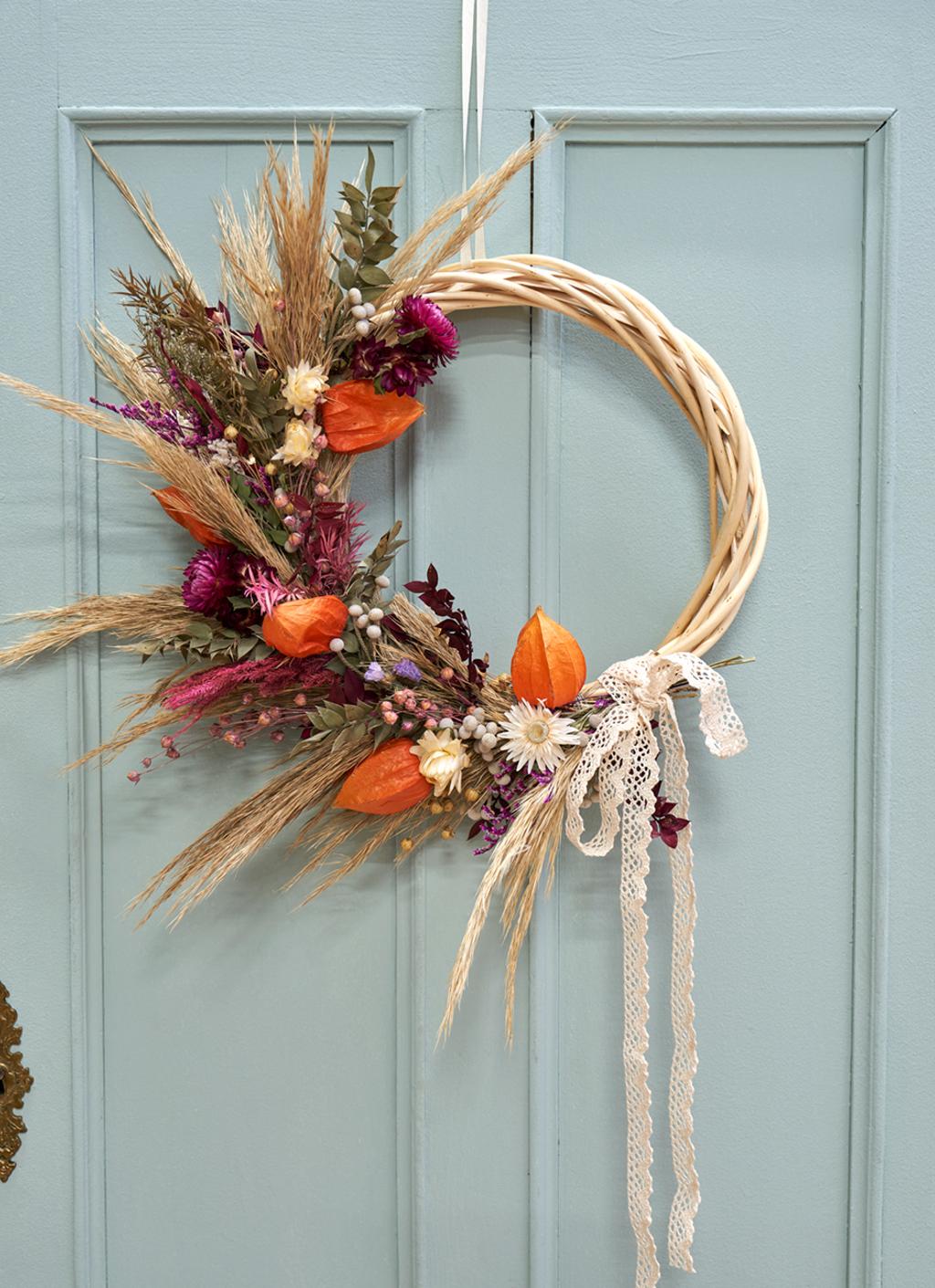 Herbstkranz mit Trockenblumen | DIY-Projekten