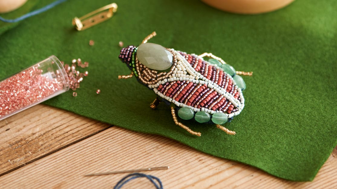 Beetle brooch with beads | DIY project | Søstrene Grene
